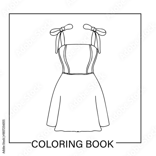 sexy dress to girls element design. dress coloring book