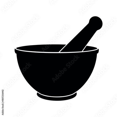 Mortar and Pestle Vector Illustration
