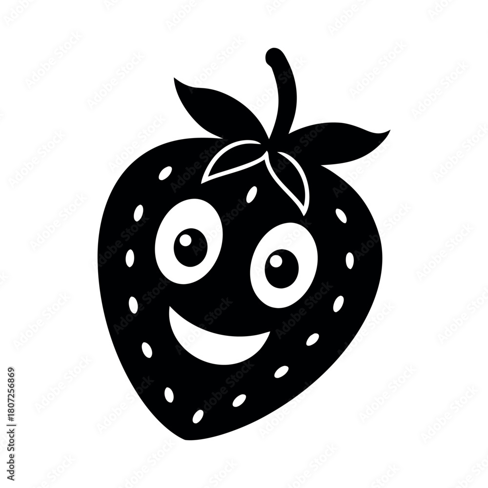 Obraz premium Strawberry Cartoon Vector Illustration