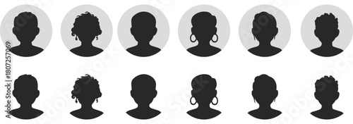 User profile icon set. Profile, people silhouette, person, avatar, sign up Icons for Social media concepts. Profile and people, User icon for web site, silhouette and more. Vector illustration

