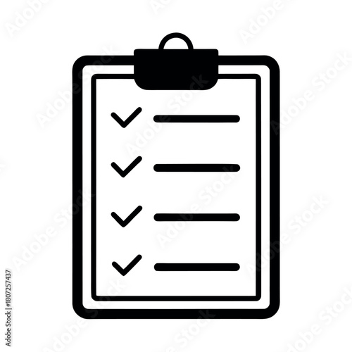 black clipboard with check marks clip art preview