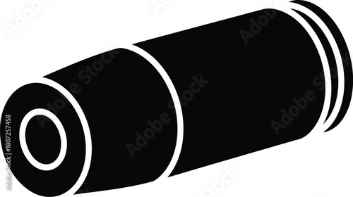 Stylized silhouetted bullet icon minimalist design symbol abstract weaponry concept graphic vector