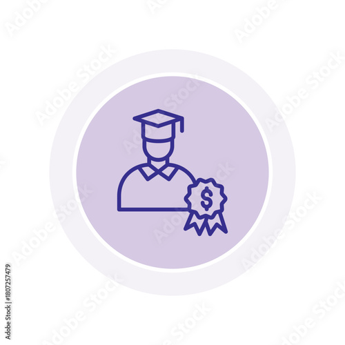 Student Scholarship color circle icon , vector, pixel perfect, illustrator file 
