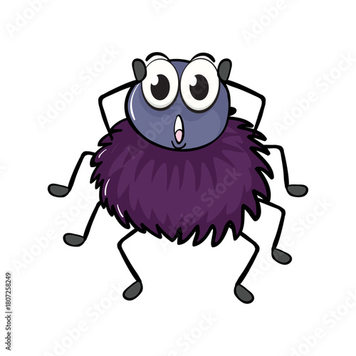 Cartoon Spider with Googly Eyes and Raised Legs A Fun and Engaging Graphic Illustration