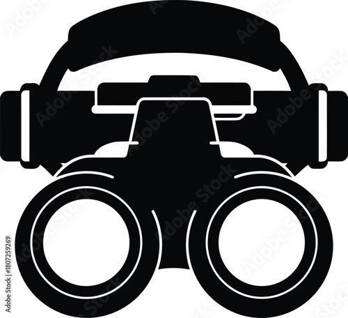 Night vision goggles symbol vector icon silhouette equipment exploration surveillance military night vision technology vector