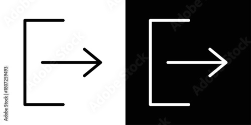 Logout icon in black and white stroke on background, ideal for app menus, account settings, and user dashboard actions.