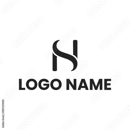 Monogram SH Lettermark Fashion Logo Design