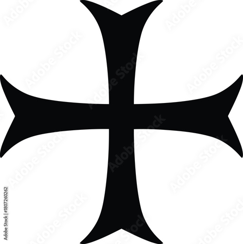 Black templar knight cross emblem symbol historical religious emblem christian military icon vector