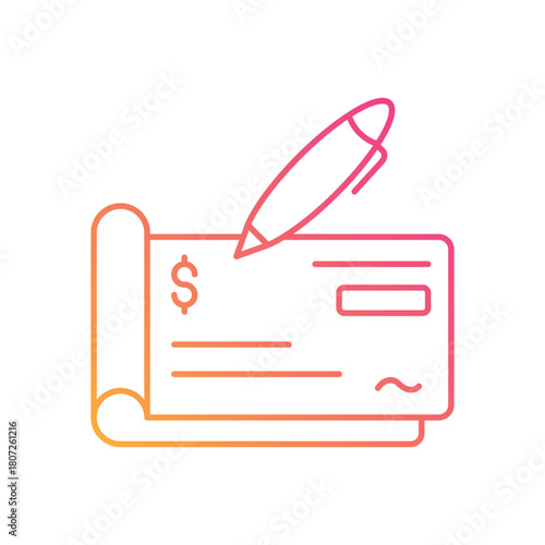 Bank Check vector icon