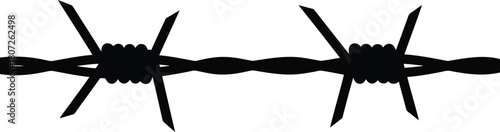 Barbed wire fence texture detail sharp spikes security barrier concept close up macro vector