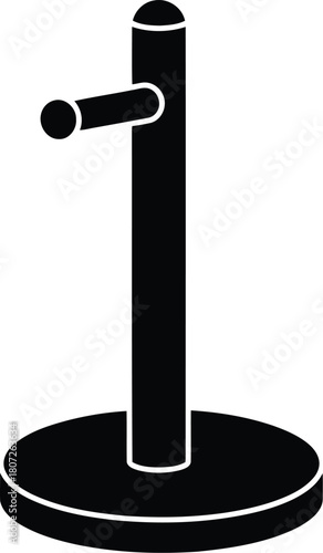 Vector silhouette of a retractable belt stanchion queue barrier for event management and crowd control vector