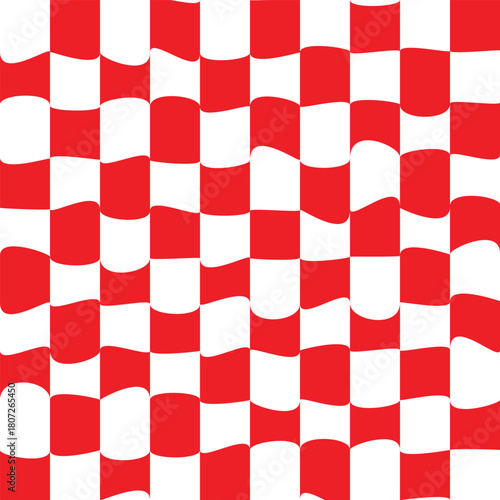grid dizzy white and red color background Vector Illustration