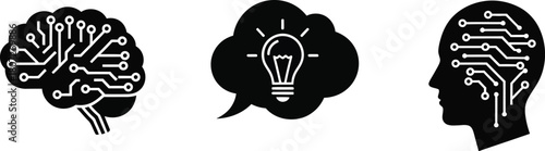 AI-Powered Teamwork Icons – Smart Collaboration and Business Productivity Symbols