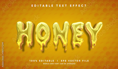 honey 3d vector text effect with modern style