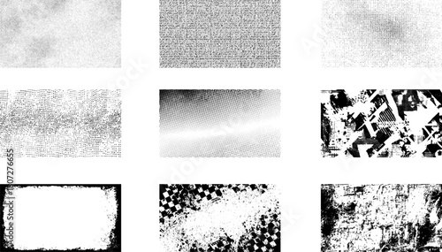 vector overlay texture set with distressed damaged paint concrete and grunge effect for vintage urban design