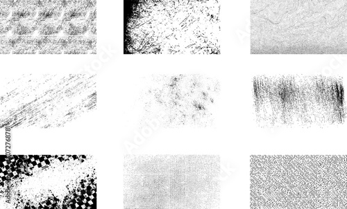 vector overlay texture set with distressed damaged paint concrete and grunge effect for vintage urban design