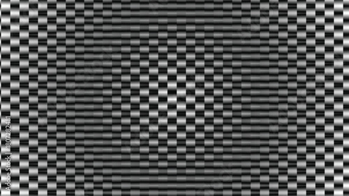 Abstract dark metallic steel mesh with holes and a carbon fiber pattern provides a textured black grid background