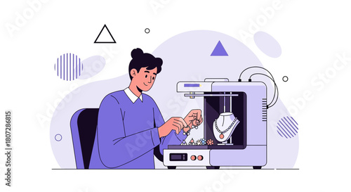 Modern craftsman creates intricate jewelry with a cutting edge 3D printer technology