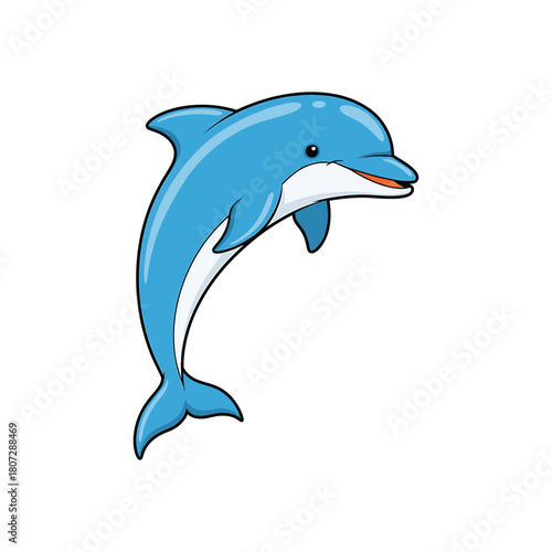 Cartoon dolphin jumping 