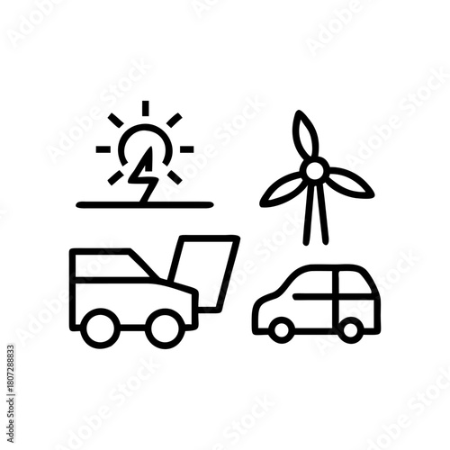 set of transport icons with truck