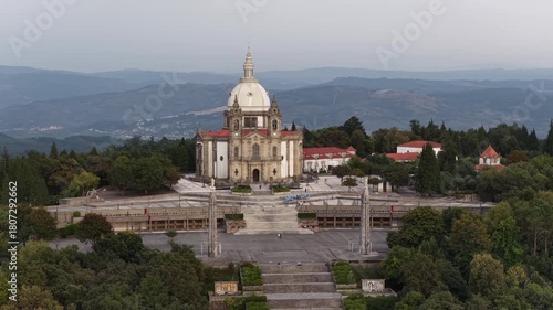 Wallpaper Mural Sameiro Sanctuary in Braga drone circle with 6x zoom lens Torontodigital.ca