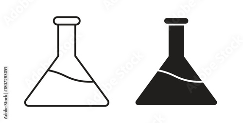 Flask icons set isolated on white background flat vector illustration.