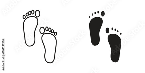 Foot icons set isolated on white background flat vector illustration.