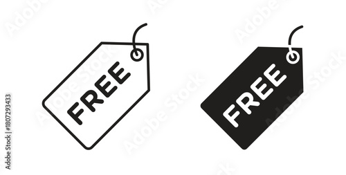 Free tag icons set isolated on white background flat vector illustration.