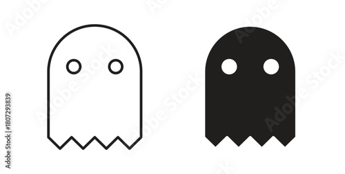 Ghost icons set isolated on white background flat vector illustration.