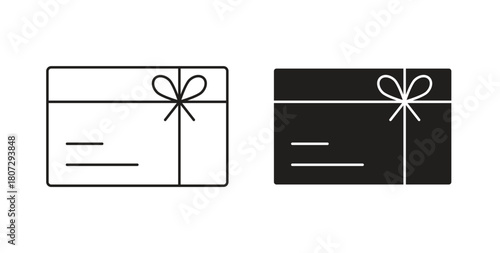 Gift card icons set isolated on white background flat vector illustration.