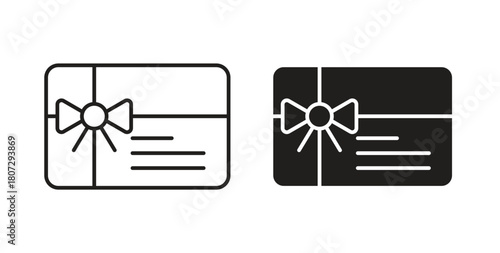 Gift card icons set isolated on white background flat vector illustration.