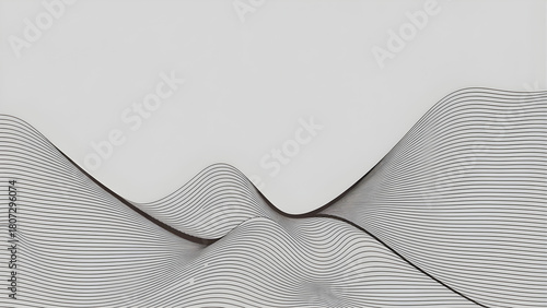 Fototapeta Naklejka Na Ścianę i Meble -  Abstract black wavy line pattern creating a topographic landscape