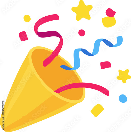 Party confetti icon , Confetti explosion icon for celebration or party, Cartoon emoji of birthday confetti explosion.  Vector illustration !