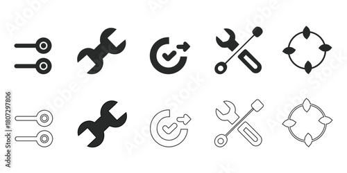 Clean, modern repair and service icons offer simplicity and clarity. Perfect for websites, apps, and user interfaces needing a contemporary touch.