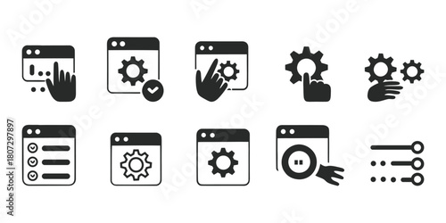 Elevate your project with these settings and preferences icons, ideal for websites, apps, and presentations. Boost engagement and showcase your technical prowess.