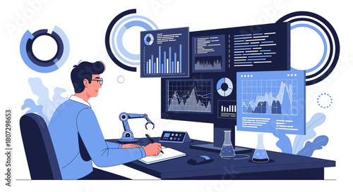 Innovation at work: Data analysis and automation in modern laboratory environment illustration