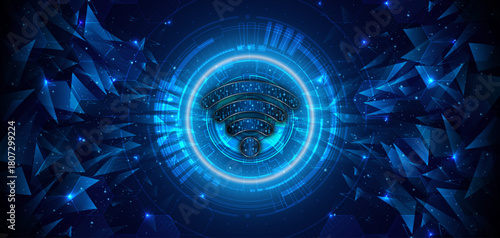 Abstract wifi symbol. Concept of communication technology, internet signal or wireless connection.	