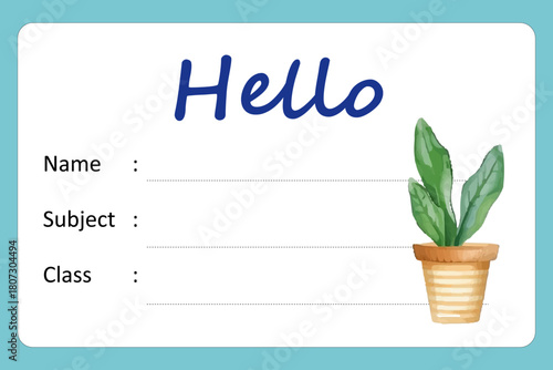 School Notebook Labels Vector Template Design