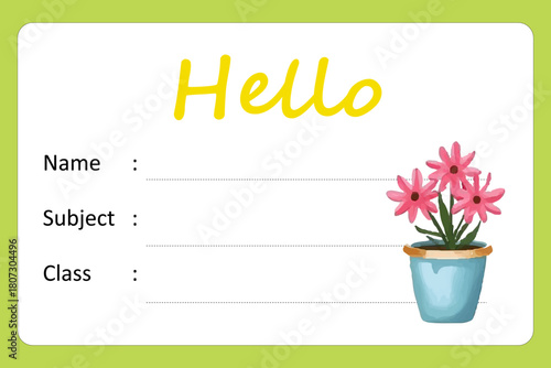 School Notebook Labels Vector Template Design