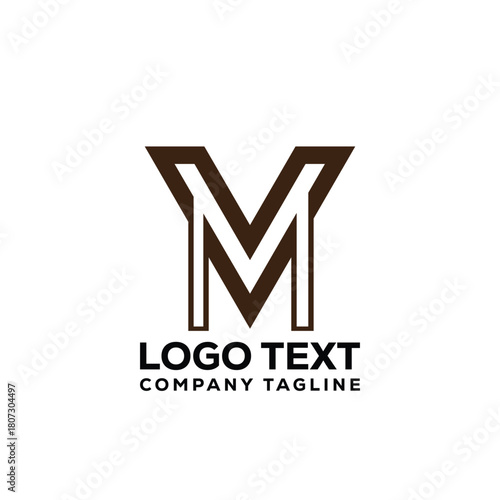mv or mv letter logo design