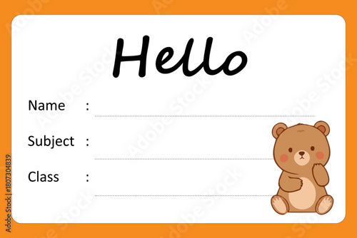 School Notebook Labels Vector Template Design