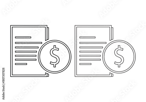 Documents with dollar signs representing financial reports or income statements