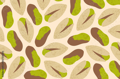 Background featuring pistachios, ideal for food-related designs, product presentations, packaging, or advertising projects.