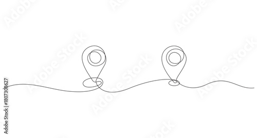 single line art drawing location icon,3
