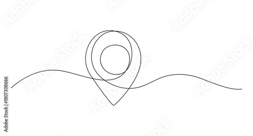 single line art drawing location icon,3