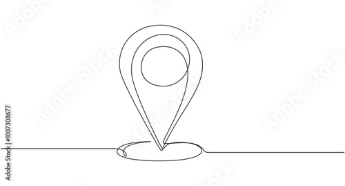 single line art drawing location icon,3