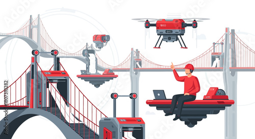 Futuristic infrastructure monitoring and maintenance with advanced technology innovations