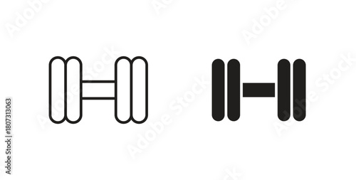 Gym icons set isolated on white background flat vector illustration.