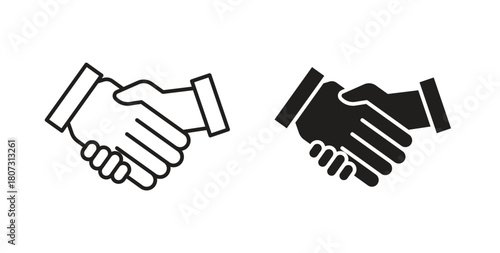 Handshake icons set isolated on white background flat vector illustration.