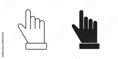 Hand pointer icons set isolated on white background flat vector illustration.